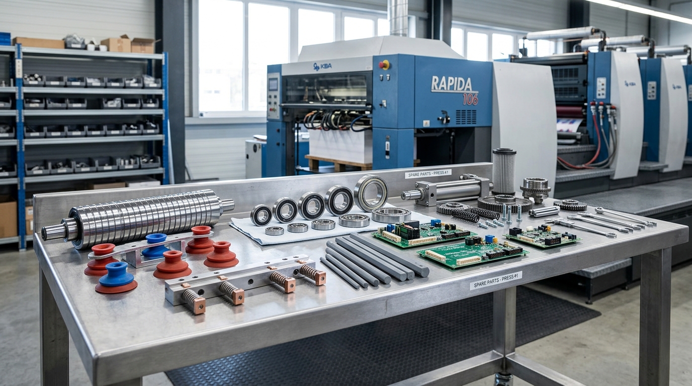 Industrial printing machine spare parts rollers bearings suction suckers and circuit boards